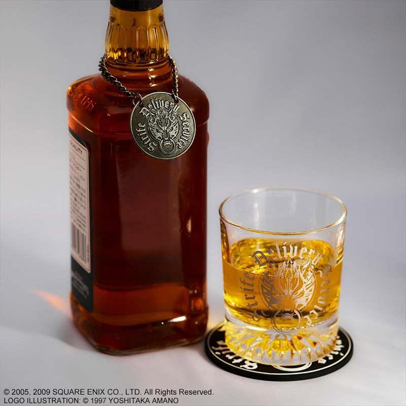 Final Fantasy VII: Advent Children: Strife Delivery Service Glass & Coaster Set with Bottle Tag