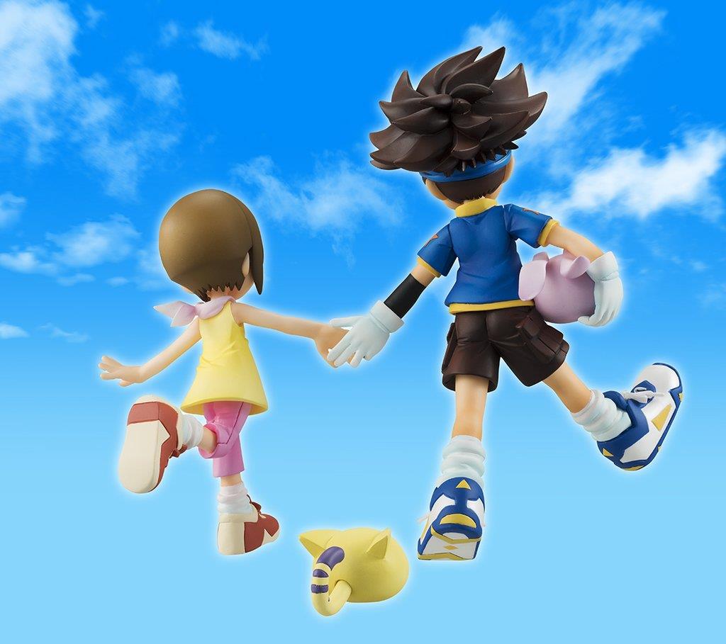 Digimon: Yagami Taichi and Yagami Hikari with Koromon & Nyaromon GEM Figurine