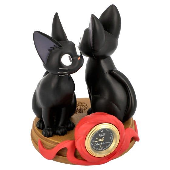 Kiki's Delivery Service: Jiji and Stuffed Plush Jiji Statue Desk Clock