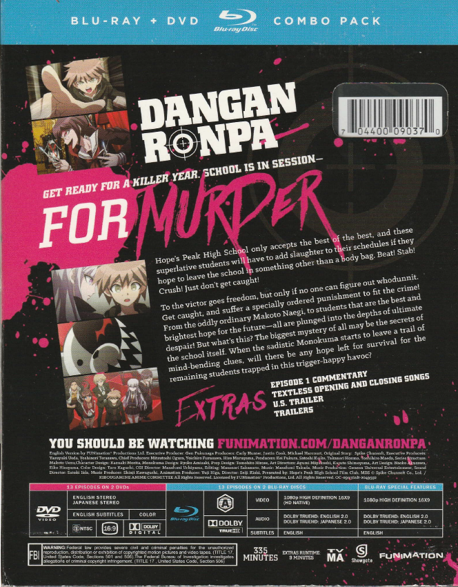 Danganronpa Complete Series Blu-ray/DVD Combo Pack