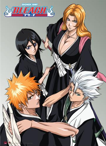 Bleach: Ichigo, Rukia, Hitsugaya & Matsumoto Wall Scroll