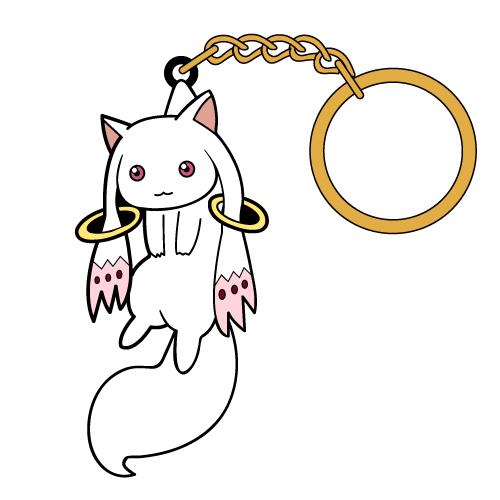 Madoka Magica: Kyubey Tsumamare PVC Key Chain