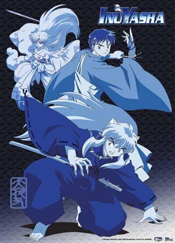 Inuyasha: Inuyasha, Sesshomaru, Miroku Blue Fabric Poster