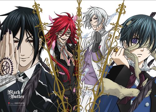 Black Butler: Sebastian, Ciel, Grell & Ash Wall Scroll