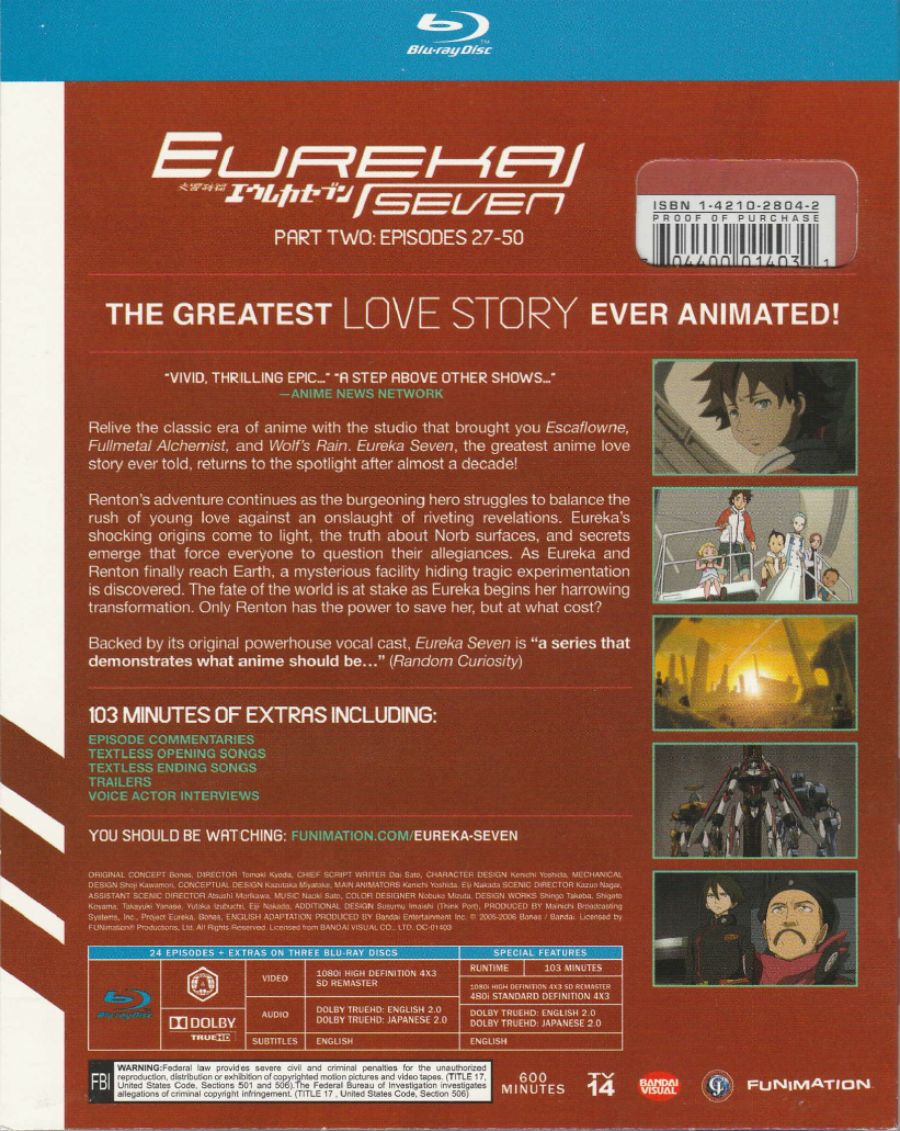 Eureka Seven Part 2 Blu-Ray