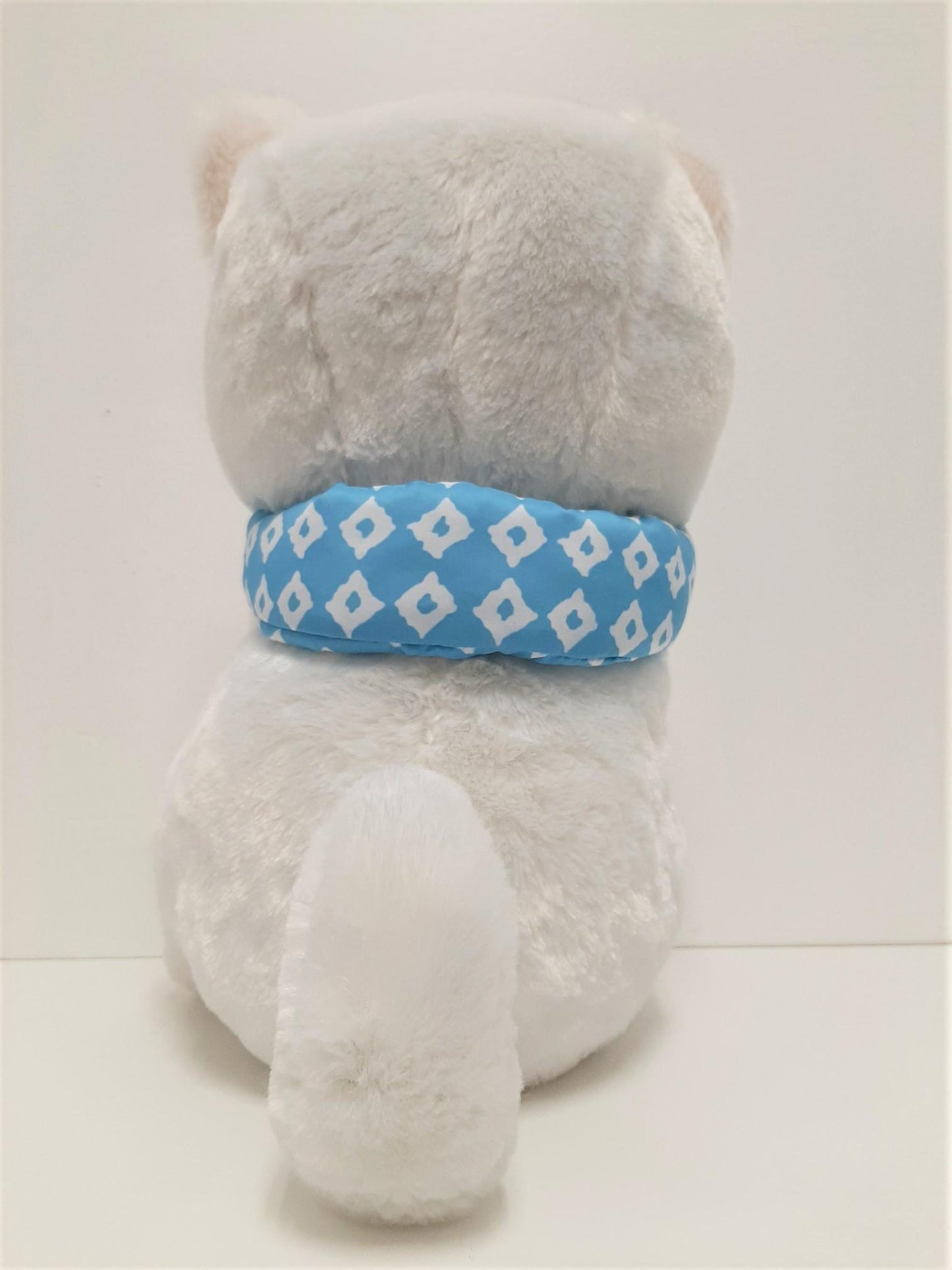Amuse: White Puppy Blue Scarf 16.5" Plush