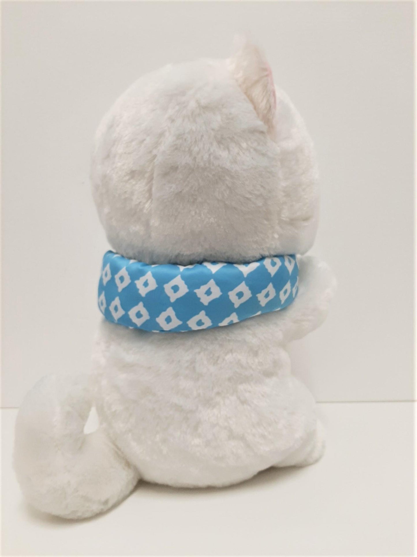 Amuse: White Puppy Blue Scarf 16.5" Plush