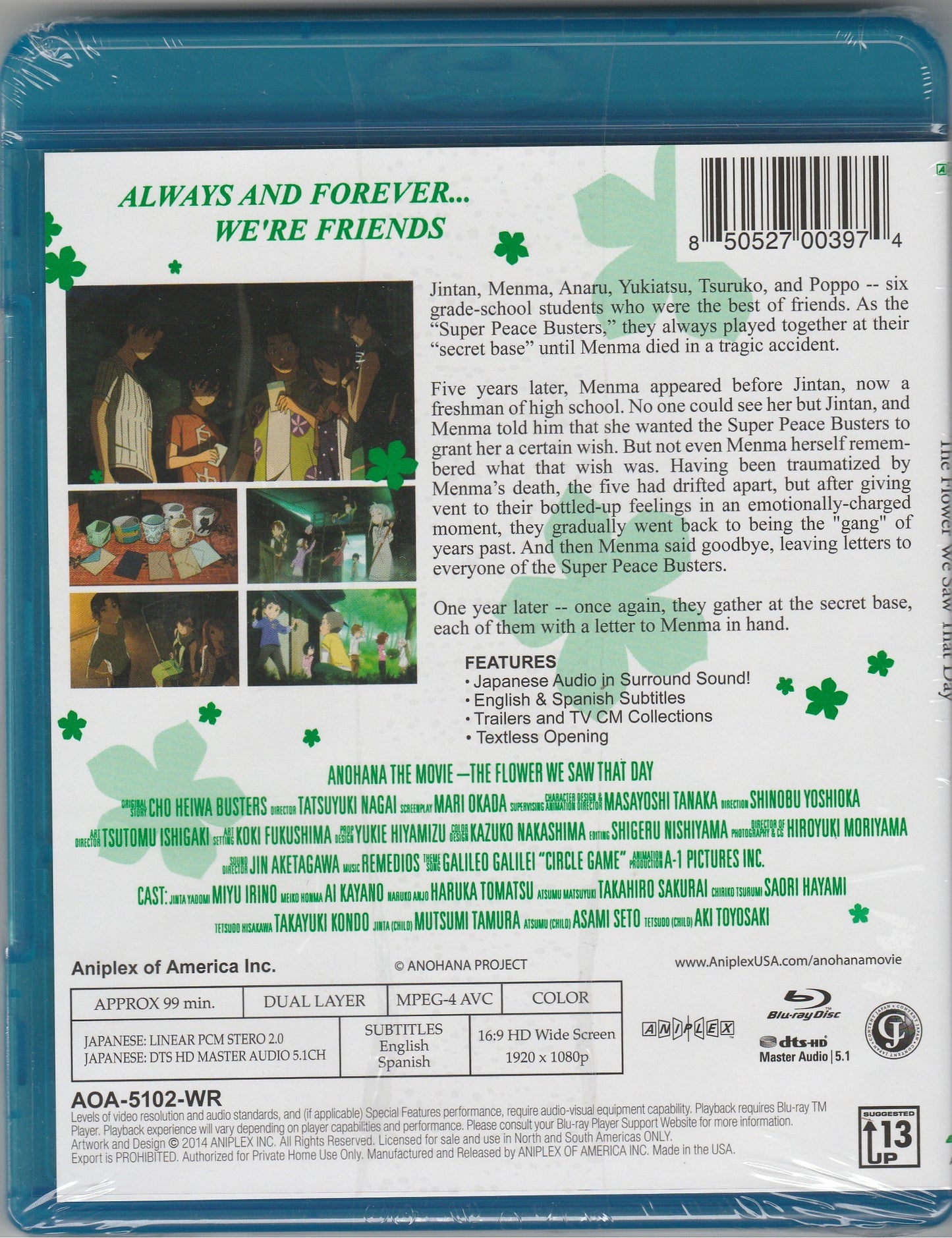 Anohana The Movie Blu-ray Disc