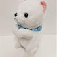 Amuse: White Puppy Blue Scarf 16.5" Plush
