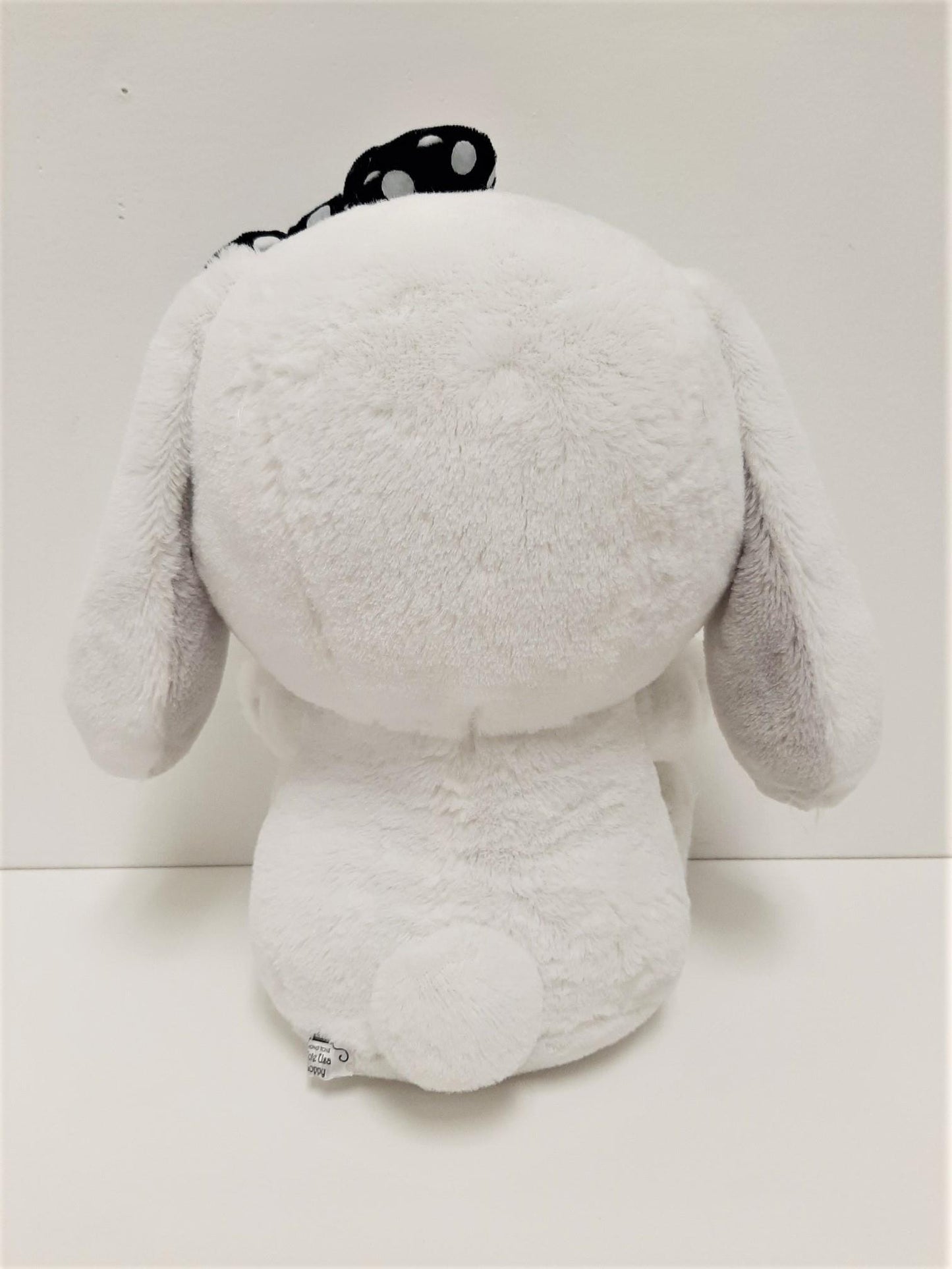 Amuse: White Bunny Black Polka-Dot Bow 10" Plush