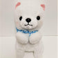 Amuse: White Puppy Blue Scarf 16.5" Plush