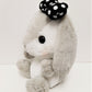 Amuse: Grey Bunny Black Polka-Dot Bow 16" Plush