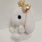 Amuse: White Bunny Gold Polka-Dot Bow 10" Plush