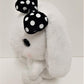 Amuse: White Bunny Black Polka-Dot Bow 10" Plush