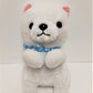 Amuse: White Puppy Blue Scarf 16.5" Plush