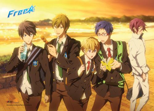 Free!: Group Sunset Wall Scroll