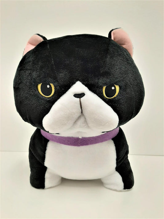 Amuse: Black and White Munchkin Cat 14" Plush