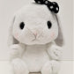 Amuse: White Bunny Black Polka-Dot Bow 10" Plush