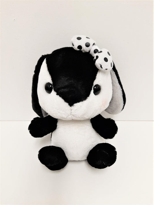 Amuse: Black and White Bunny with Polka Dot Bow 10" Plush
