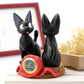 Kiki's Delivery Service: Jiji and Stuffed Plush Jiji Statue Desk Clock
