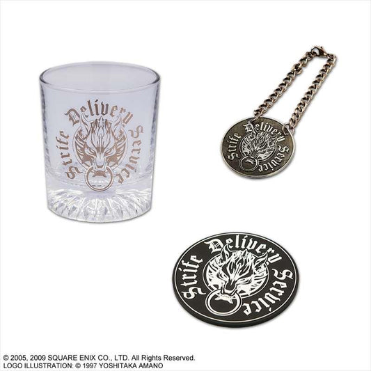 Final Fantasy VII: Advent Children: Strife Delivery Service Glass & Coaster Set with Bottle Tag