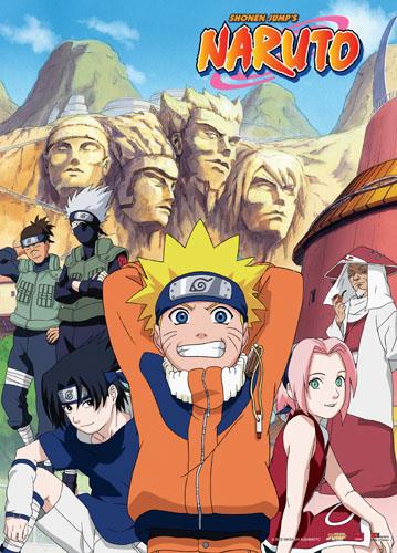 Naruto: Team 7 & Hokage Mountain Wall Scroll