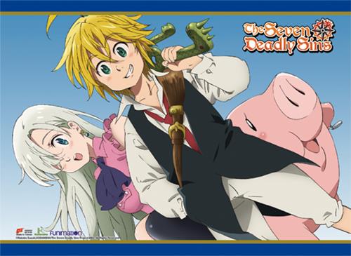 Seven Deadly Sins: Meliodas, Elizabeth & Hawk Wall Scroll
