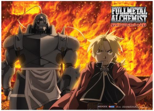 Fullmetal Alchemist Brotherhood: Ed & Al Fire Wall Scroll