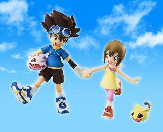 Digimon: Yagami Taichi and Yagami Hikari with Koromon & Nyaromon GEM Figurine