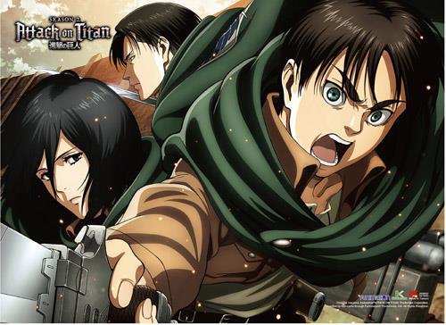 Attack on Titan 2: Eren, Mikasa & Levi Wall Scroll